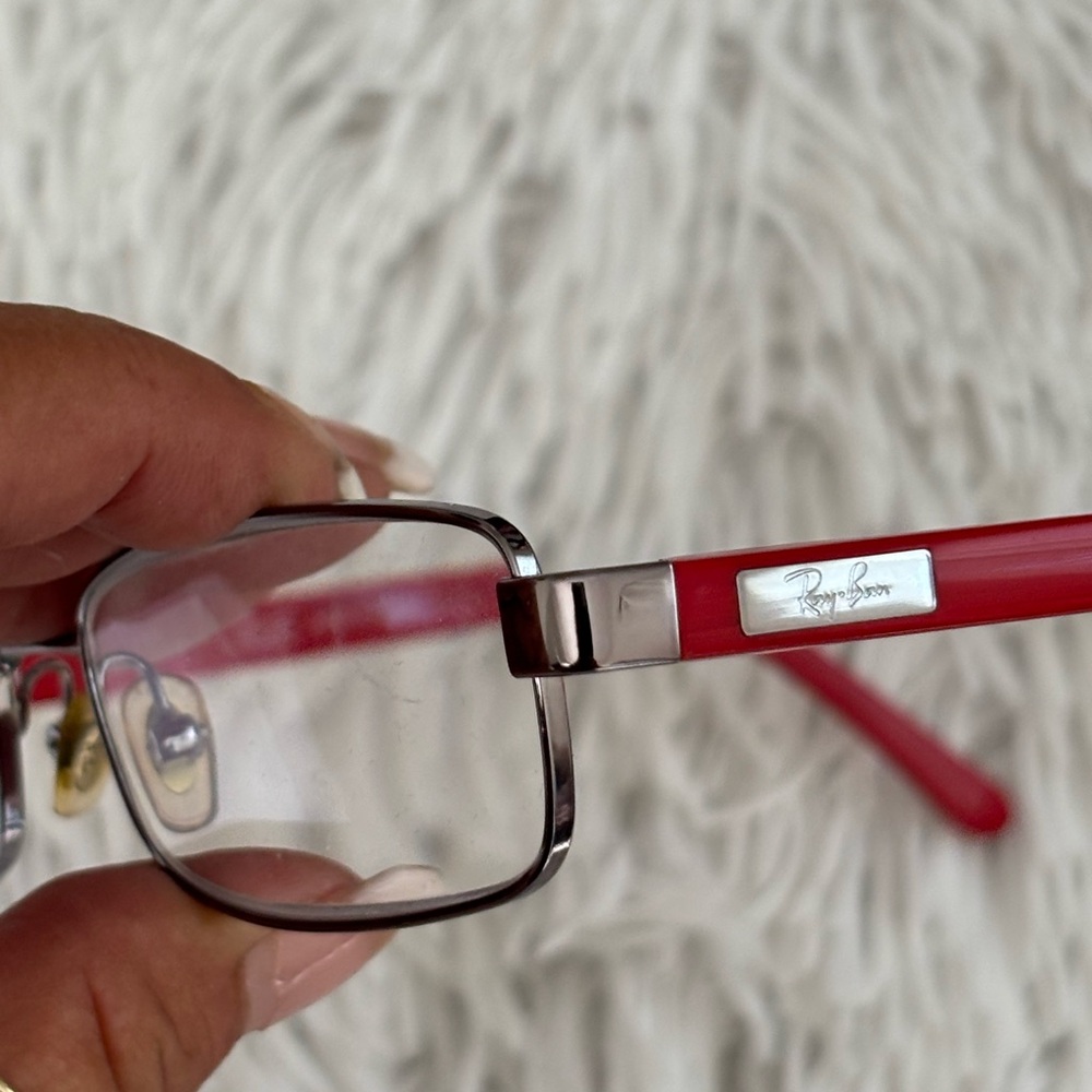 Rayban Red Rectangular Eyeglasses - Picture 1 of 9